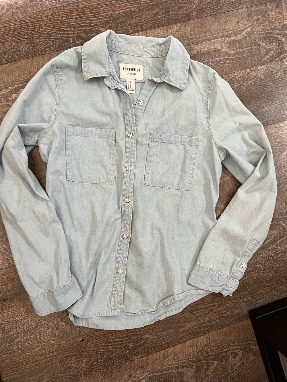 Light Blue Denim Button-Down Shirt